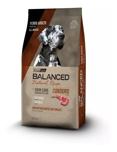 Alimento Vitalcan Balanced Natural Cordero Perro Adulto 15 K