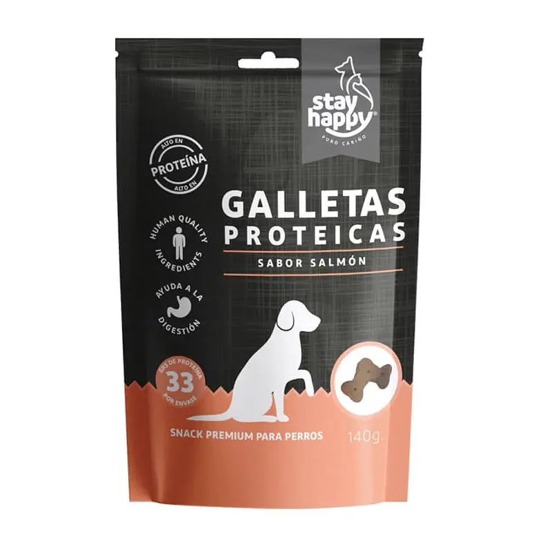 STAY HAPPY SNACK GALLETAS PROTEICAS - SABOR SALMÓN
